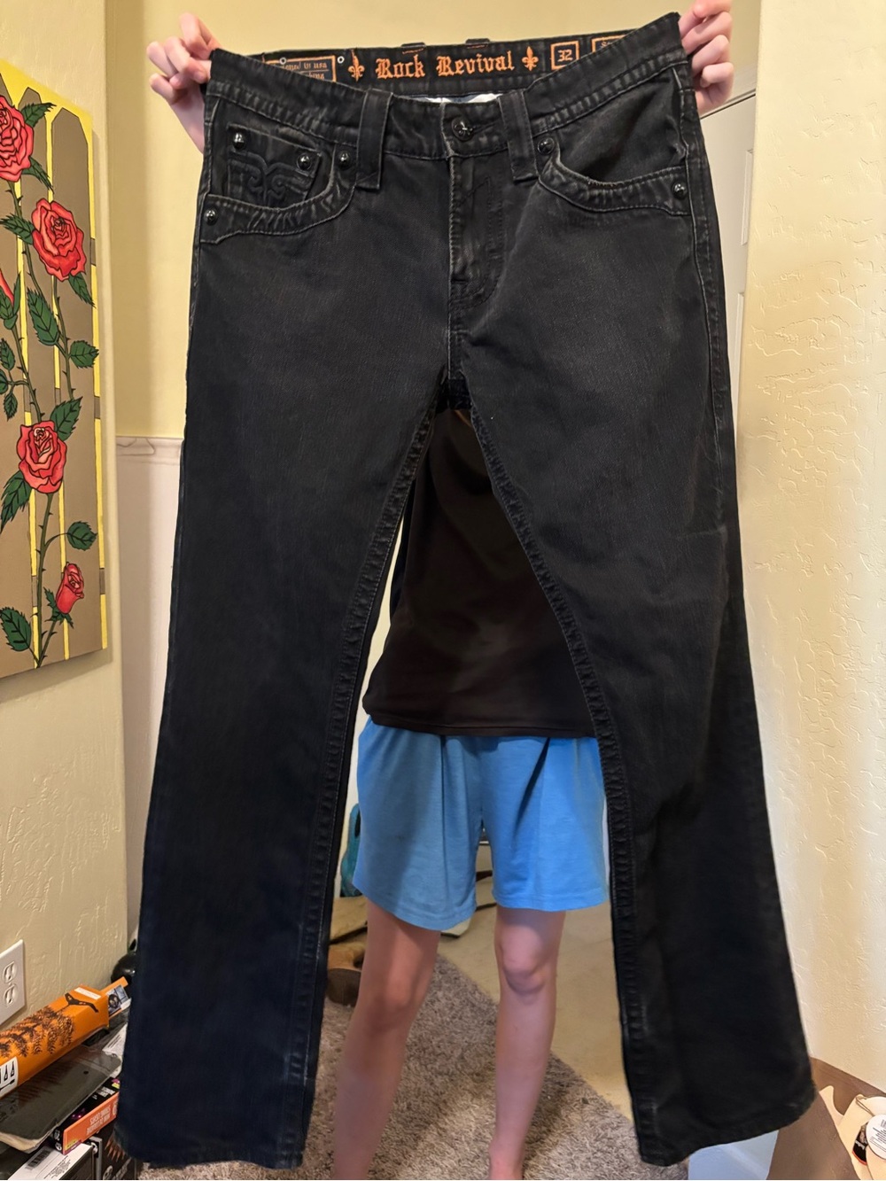 Rock Revival Men’s Black Bootcut Jeans